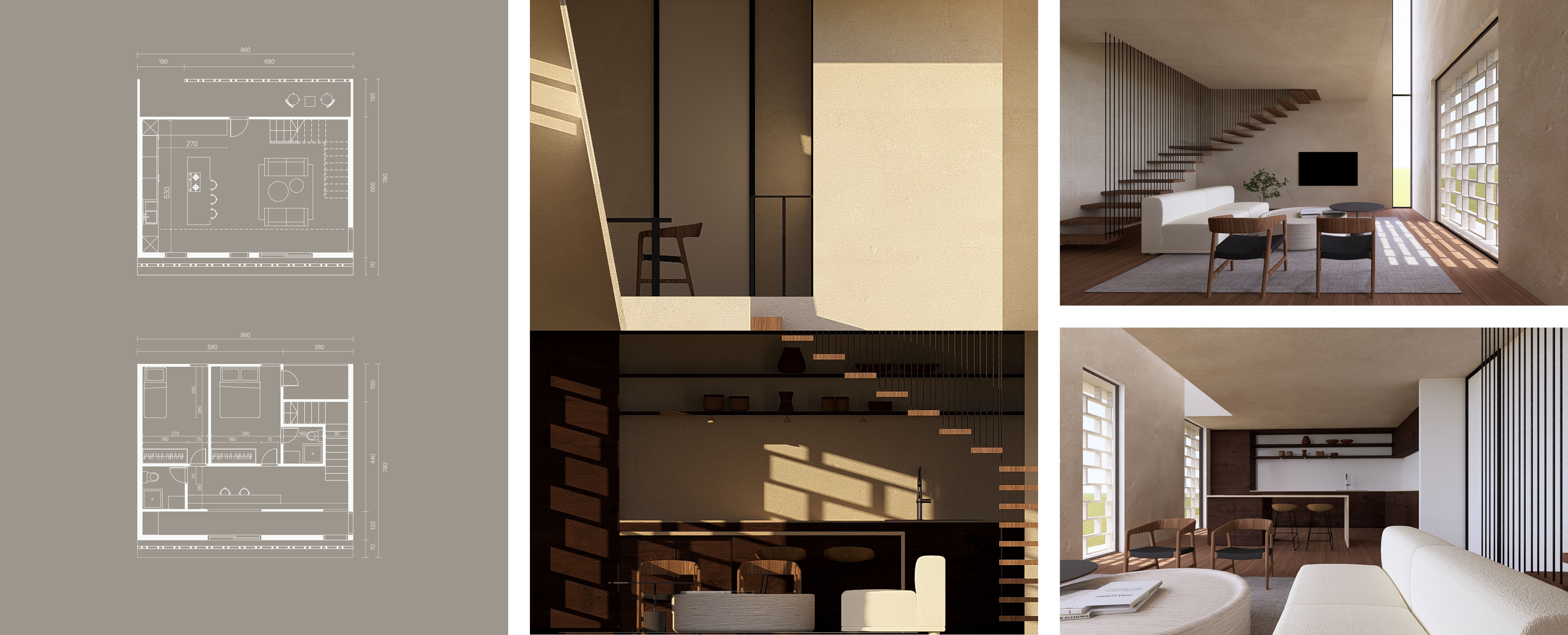 Plans / Section / Renders — Apartment type A